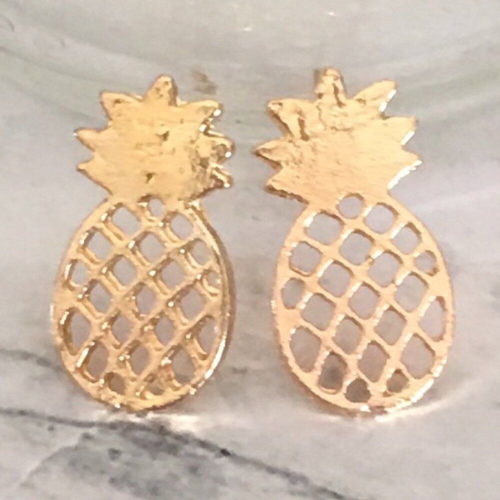 New Geometric Pineapple Earrings - Gold